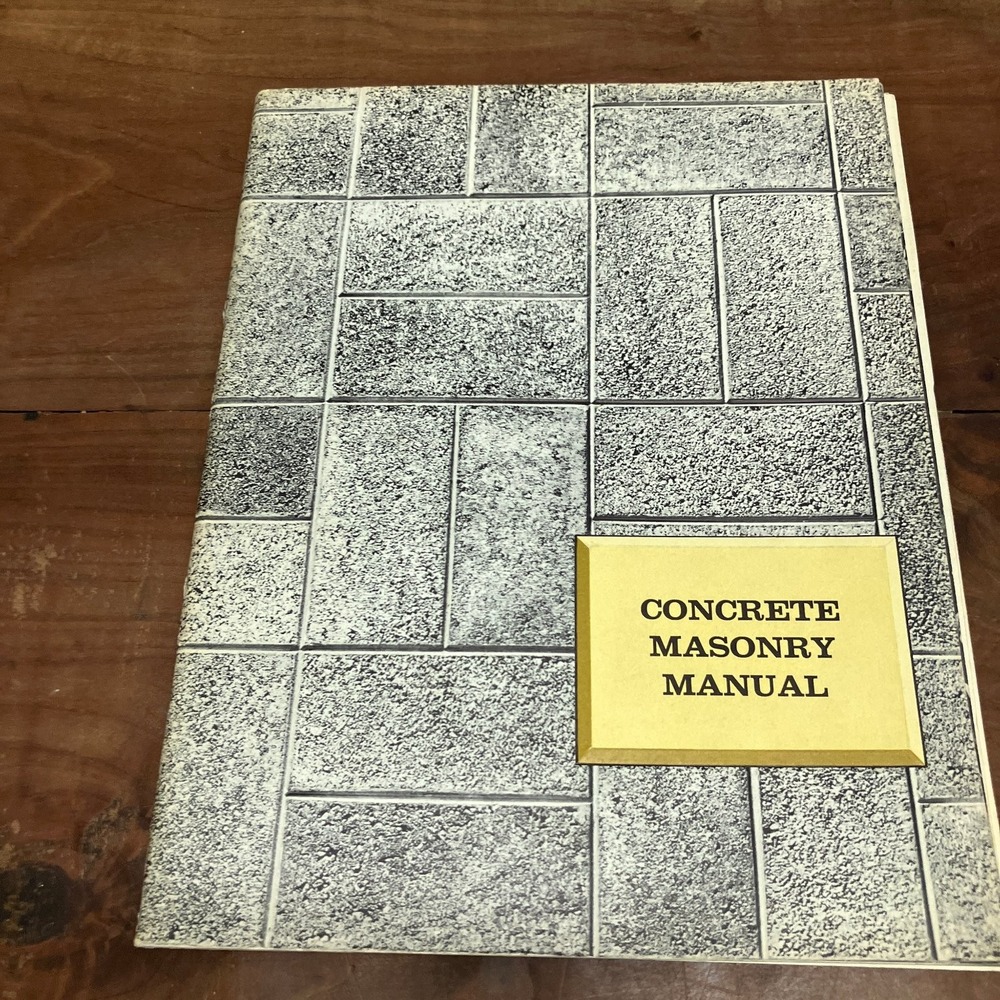 Concrete Masonry Manual 1962 Expanded Shale Clay Slate Institute Construction